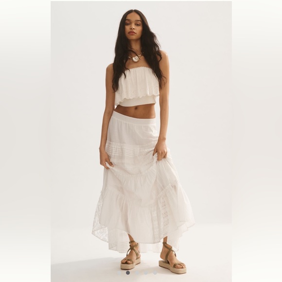 Anthropologie Dresses & Skirts - 🌸HP🌸Anthropologie Tiered Lace Patchwork Skirt